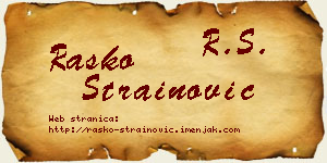 Raško Strainović vizit kartica